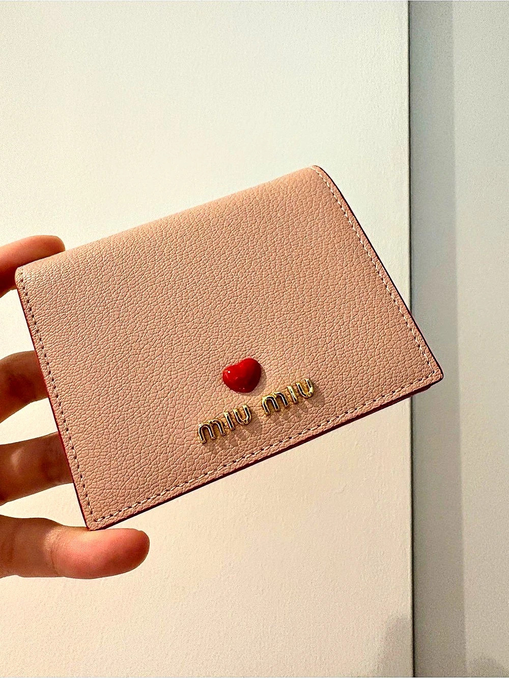 Miu Madras Love Bifold Wallet Pink & Red